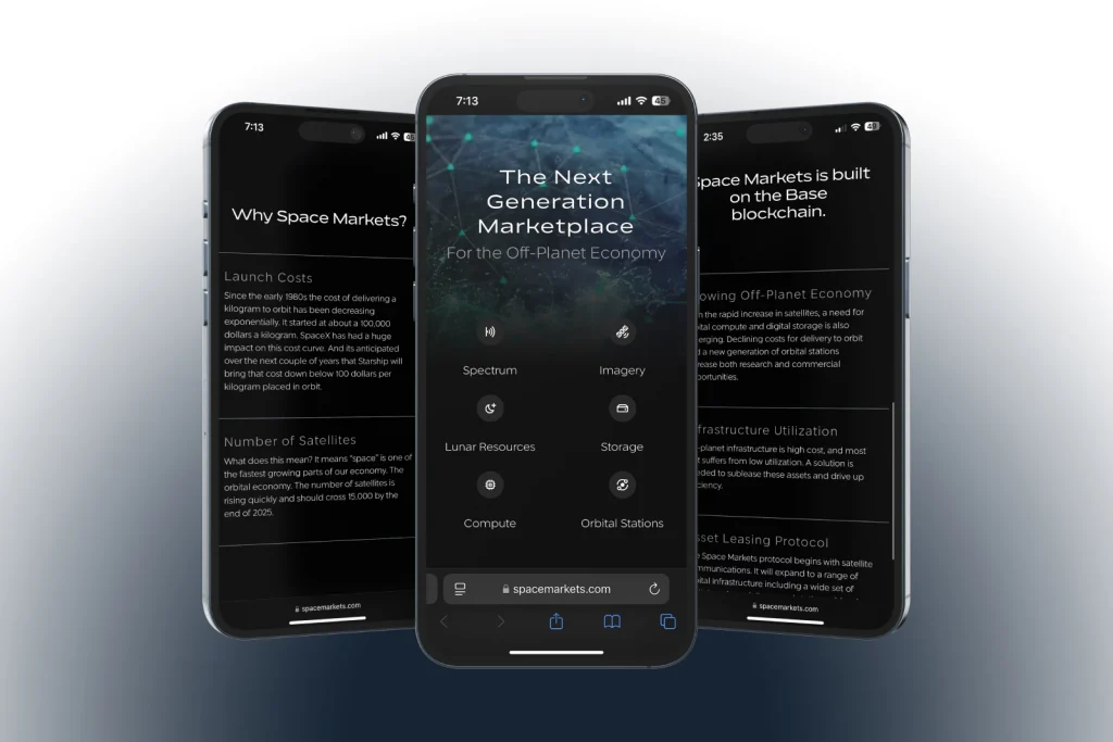 Space Markets Website Development